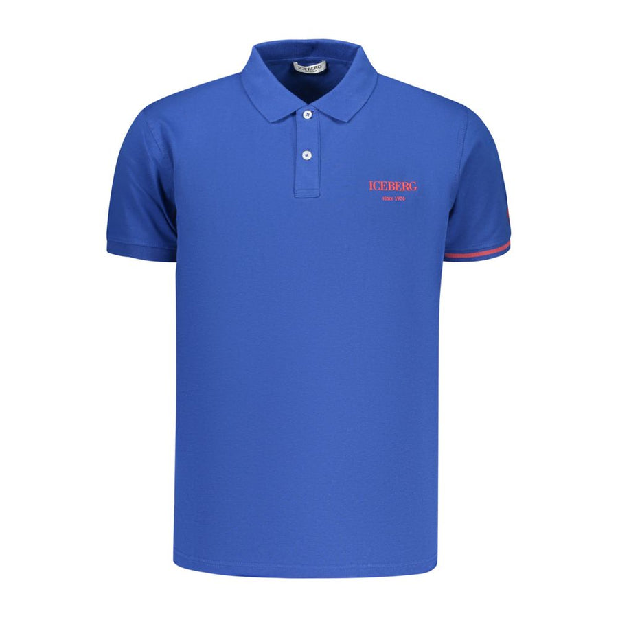 Blue Cotton Men's Polo Shirt