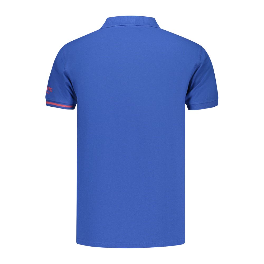 Blue Cotton Men's Polo Shirt