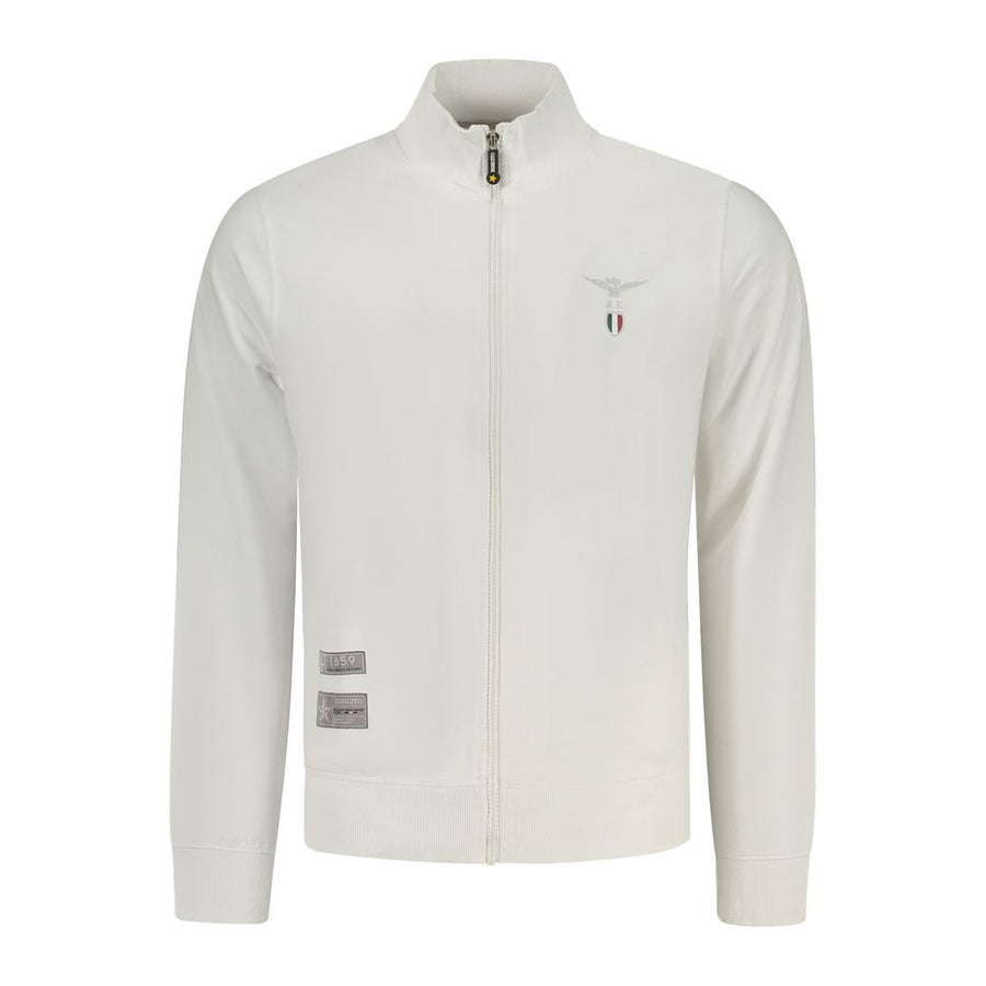 White Cotton Men Sweatshirt