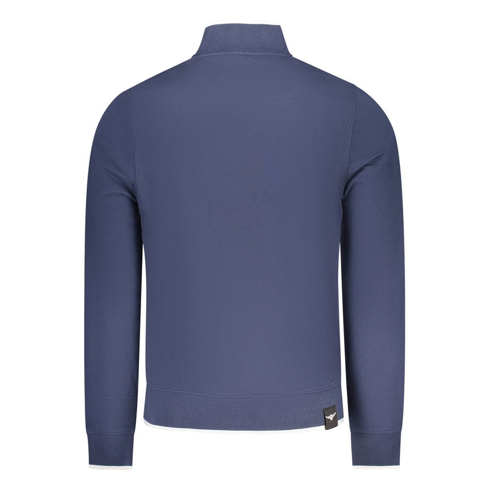 Blue Cotton Men Sweatshirt