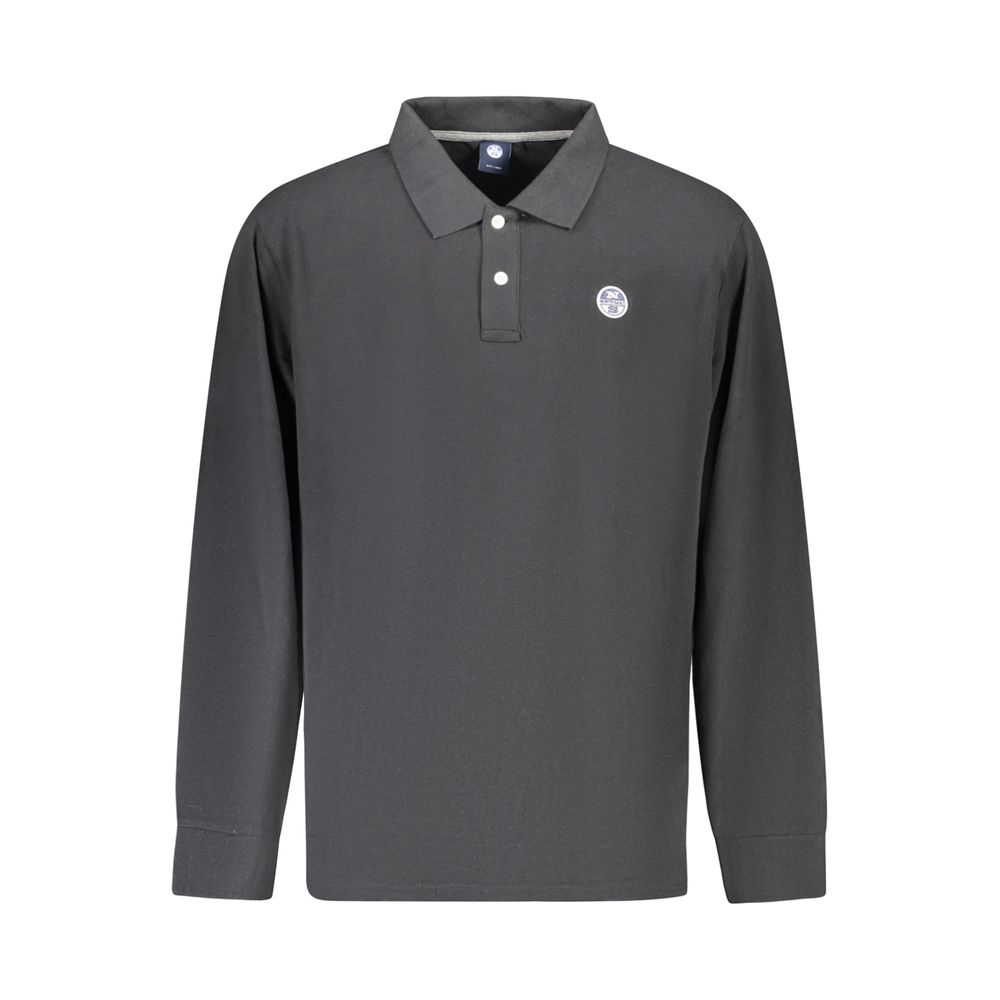 Black Cotton Men Polo Shirt