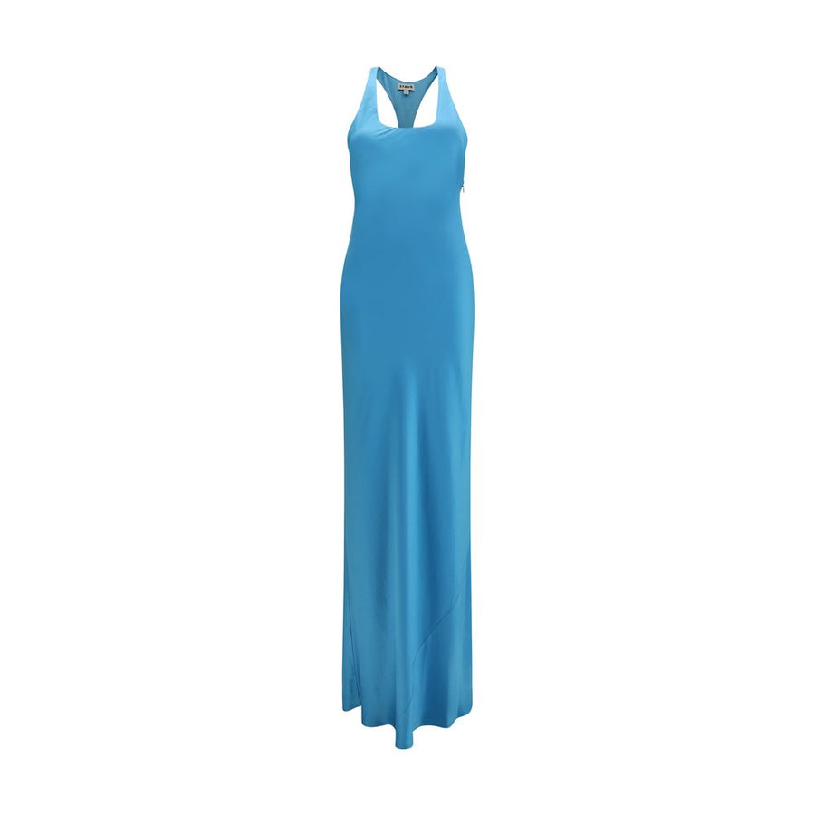 Blue Silk Casual Dress