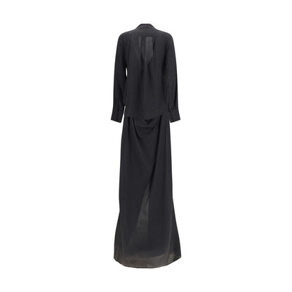 Black Silk Long Dress