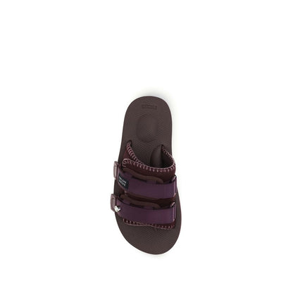 Purple Polyester Strap-On Sandals
