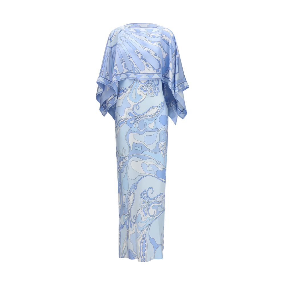 Blue Silk Long Dress