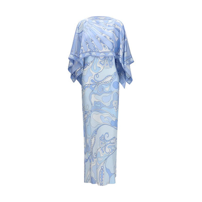 Blue Silk Long Dress