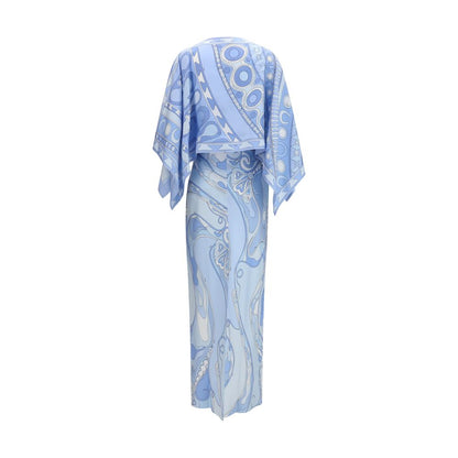 Blue Silk Long Dress
