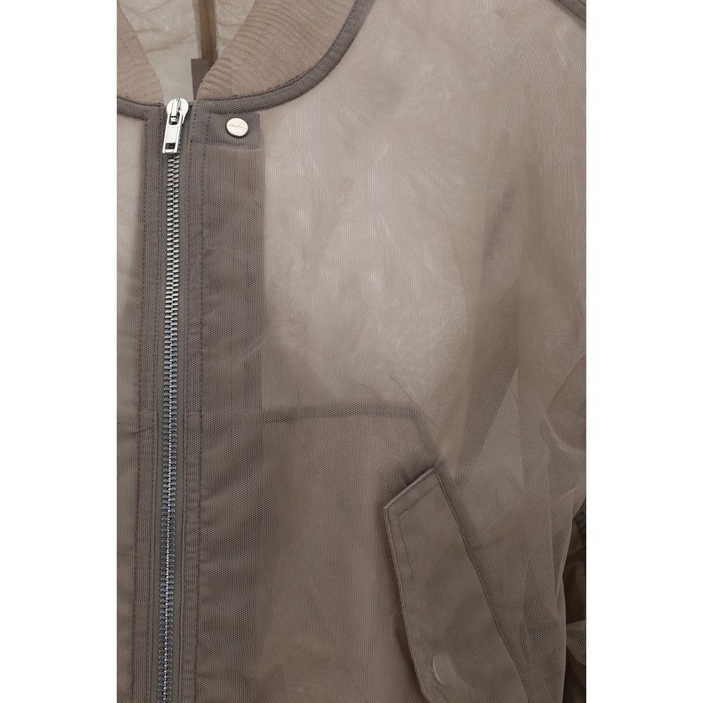 Gray Nylon Bomber
