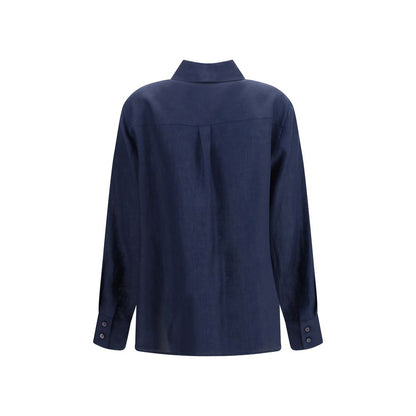 Blue Linen Dress Shirt