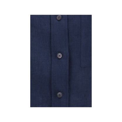 Blue Linen Dress Shirt