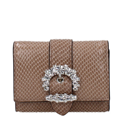 Beige Leather Wallet