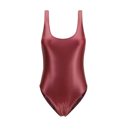 Bordeaux Polyamide One-Piece Swimsuit