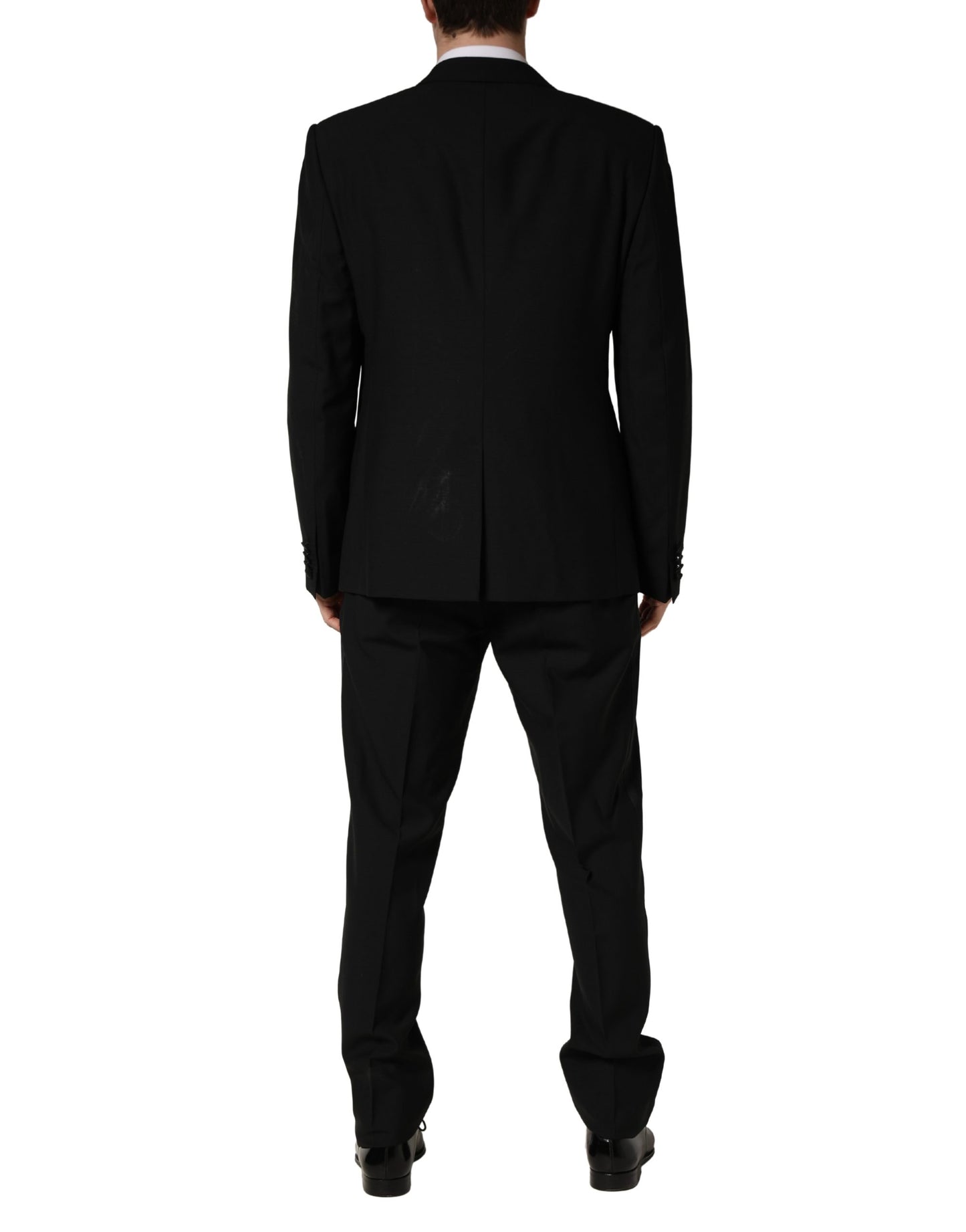 Black Wool Silk Saxophone Slim Fit 3Pc Suit