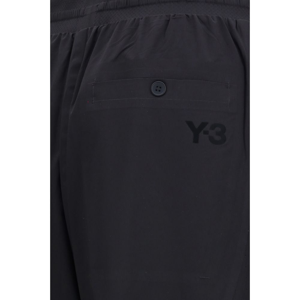 Black Polyester Bermuda Shorts