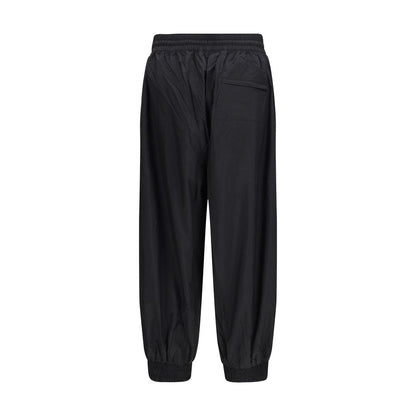 Black Nylon Casual Pants