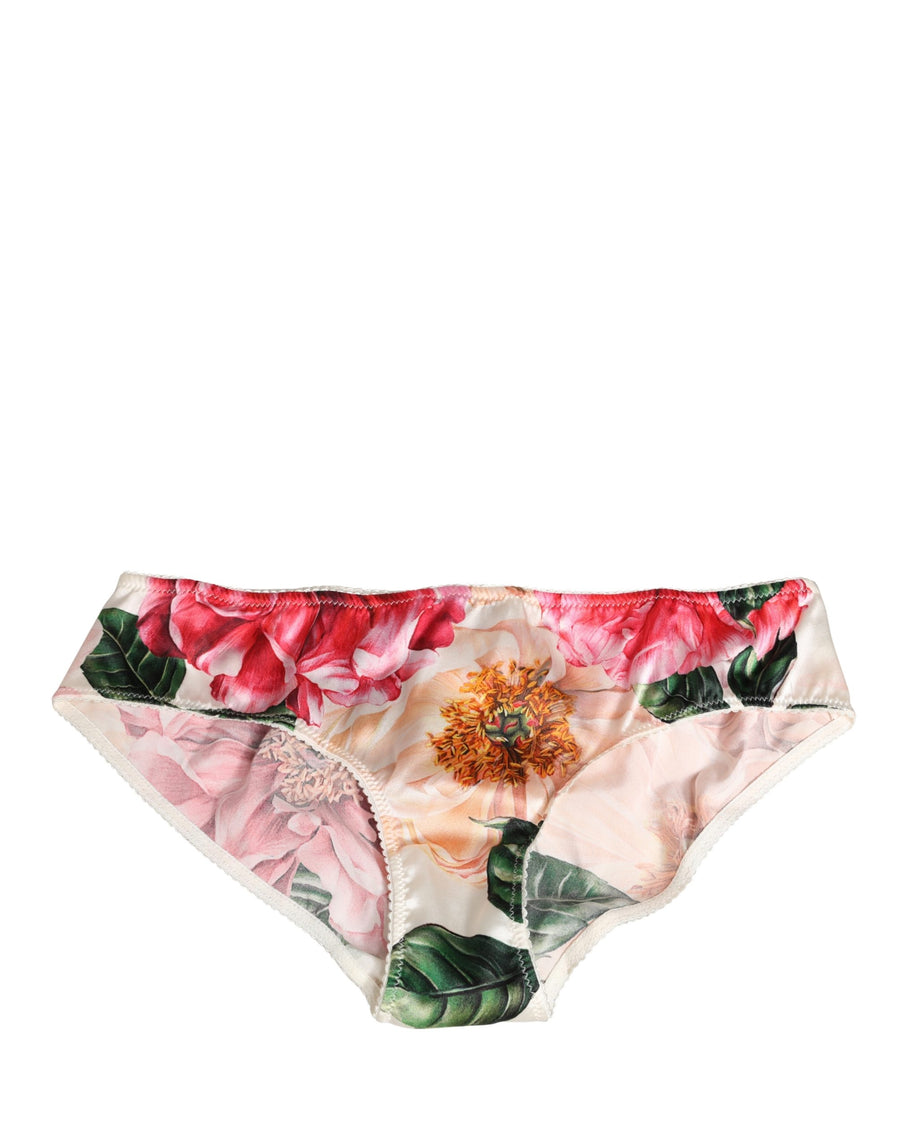 Multicolor Floral Silk Brief Panty Underwear