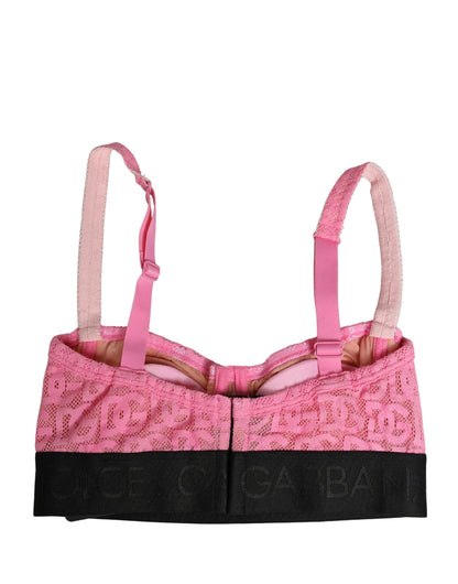 Pink Semi-Pad Underwire Balconette Bra Underwear