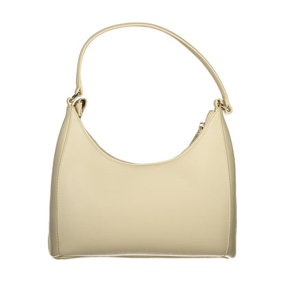 Beige Polyurethane Women's Bag