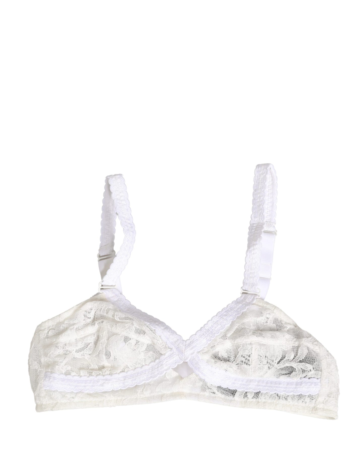 White Cotton Lace Wireless Soft Cup Bra Underwear
