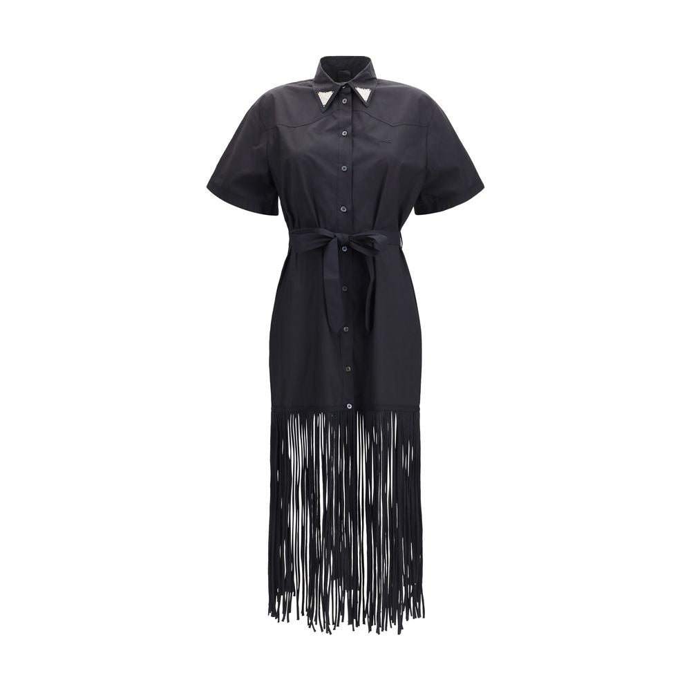 Black Cotton Casual Dress