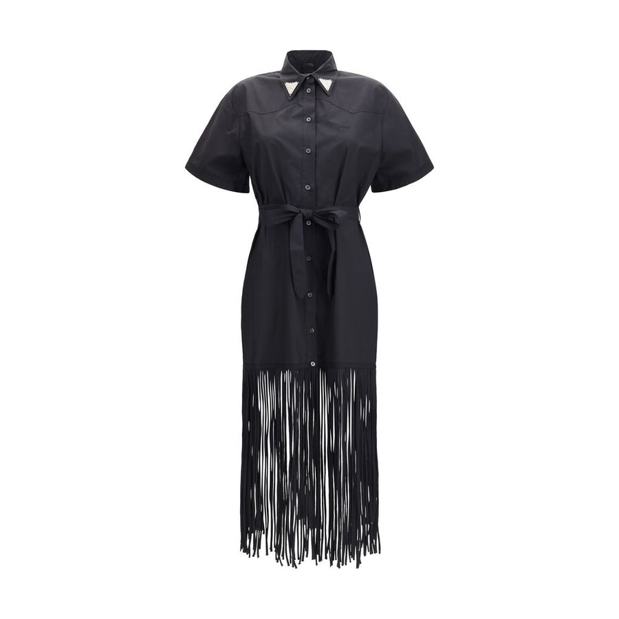 Black Cotton Casual Dress