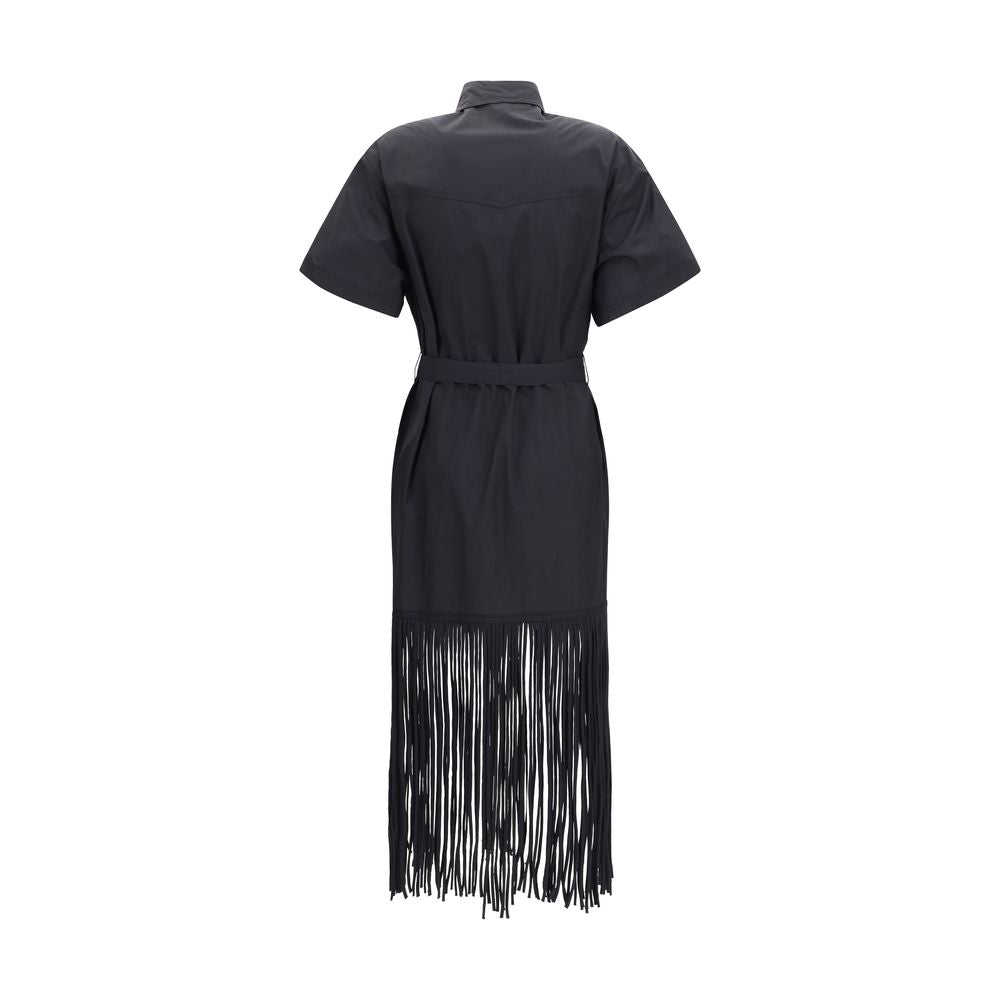 Black Cotton Casual Dress