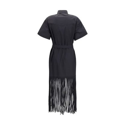 Black Cotton Casual Dress