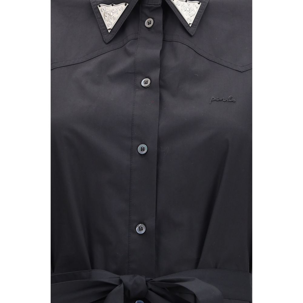Black Cotton Casual Dress
