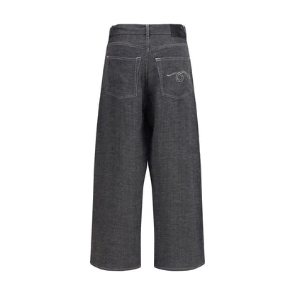 Gray Linen Relaxed Fit Jeans