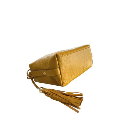 Yellow Leather Women Handbag