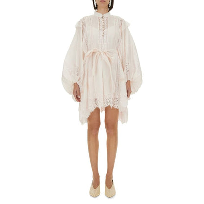 Beige Cotton Casual Dress