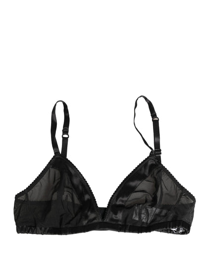 Black Nylon Stretch Soft Cup Brassiere Underwear