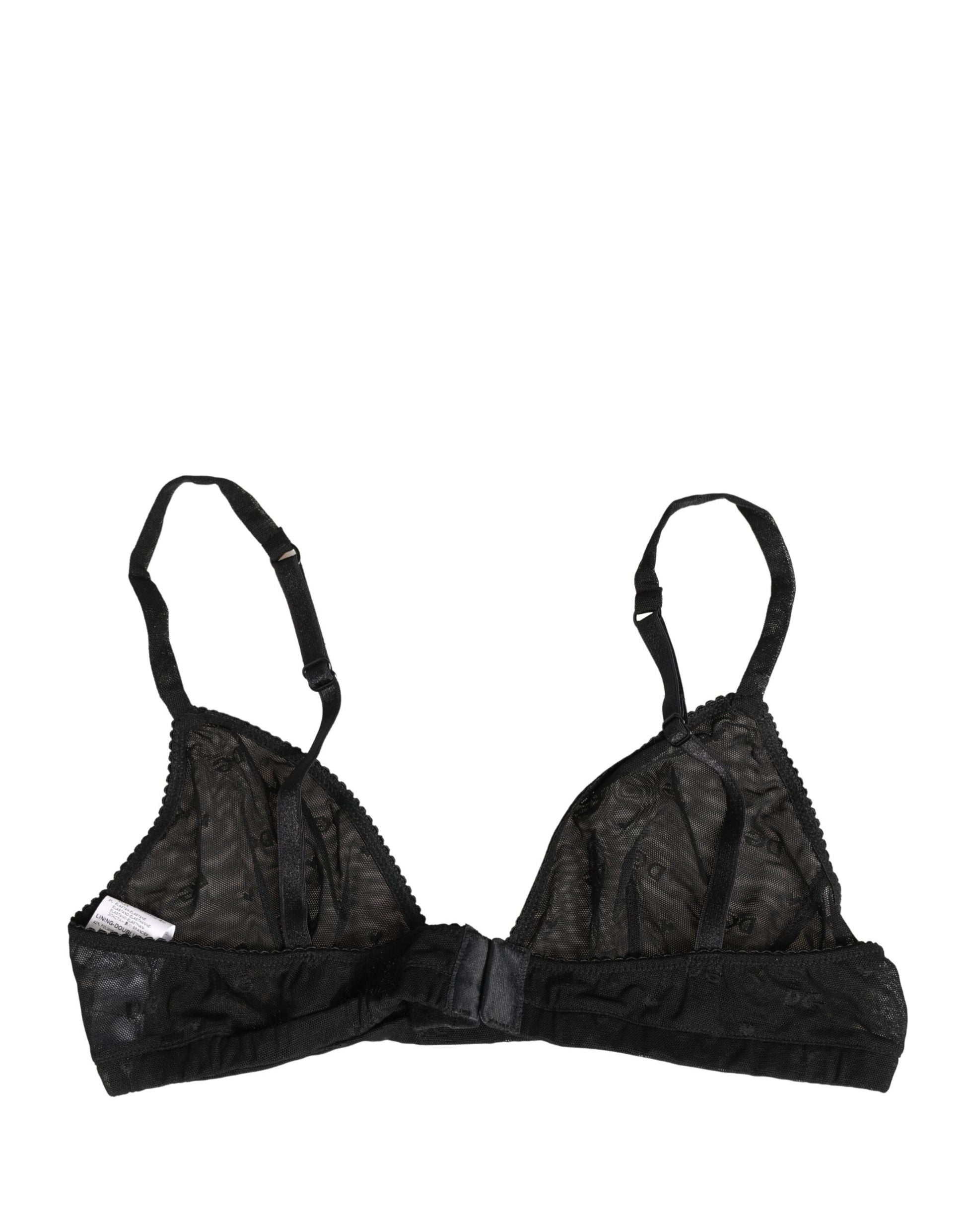Black Nylon Stretch Soft Cup Brassiere Underwear