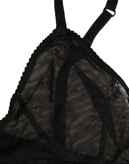 Black Nylon Stretch Soft Cup Brassiere Underwear