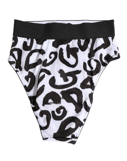 Black White Graphic Logo High Brief Underwear