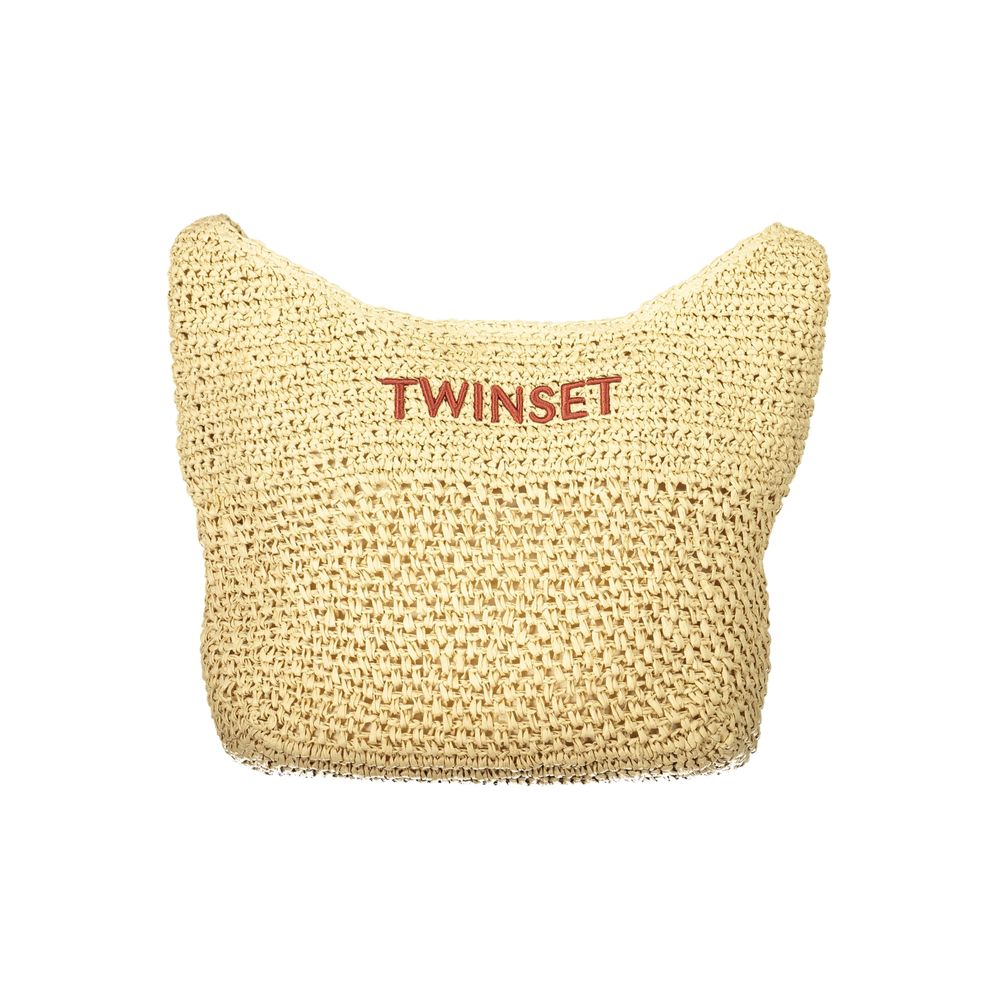 Beige Fabric Womens Bag
