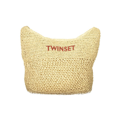 Beige Fabric Womens Bag