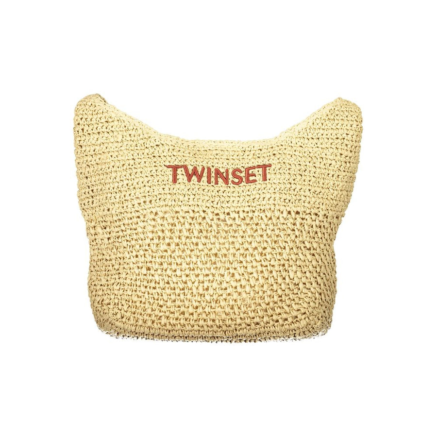 Beige Fabric Womens Bag