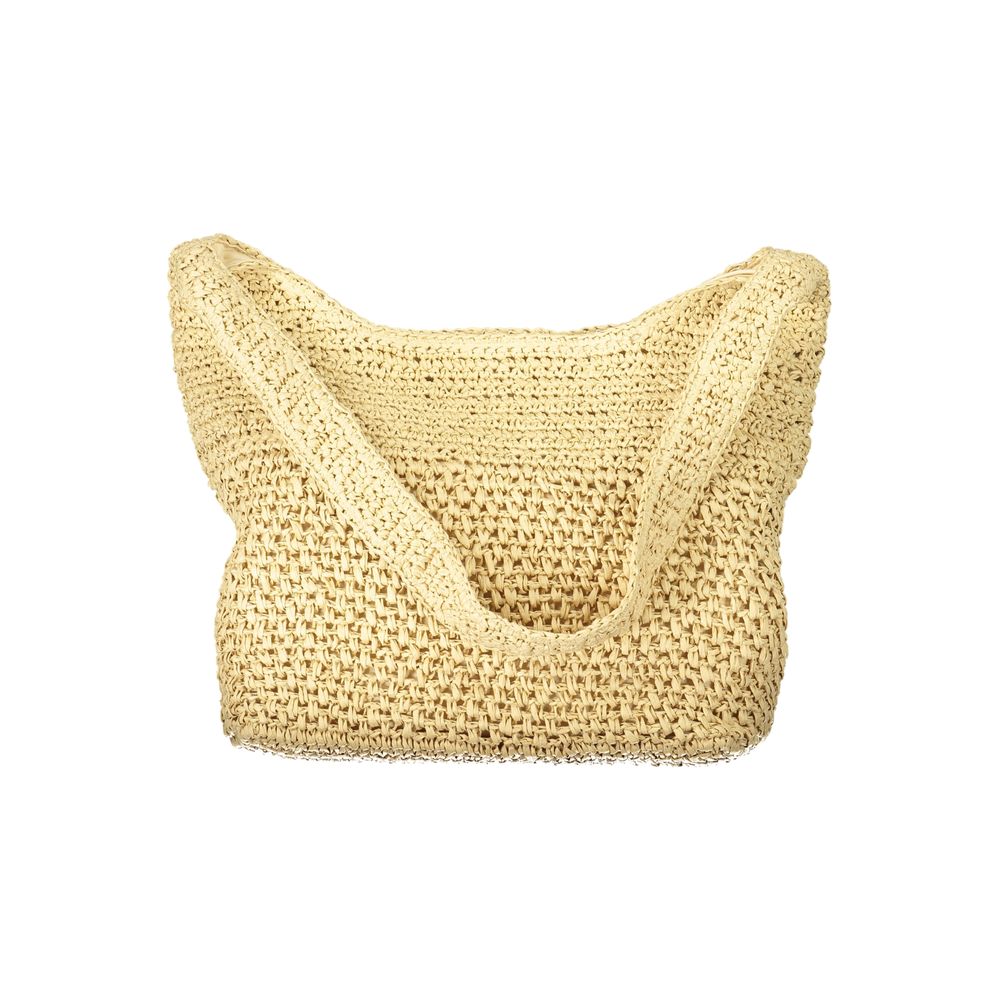 Beige Fabric Womens Bag
