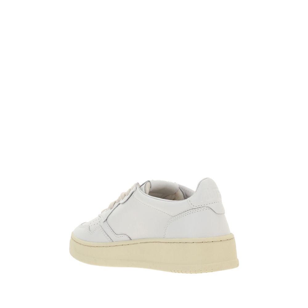 White Calf Leather Bos Taurus Low Top Sneakers
