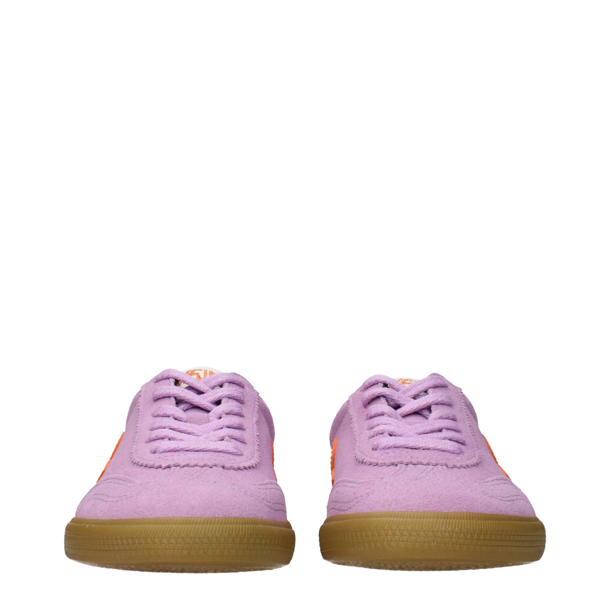Pink Leather Low Top Sneakers
