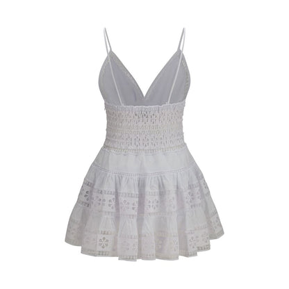 White Cotton Casual Dress
