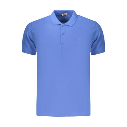 Blue Cotton Men's Polo Shirt