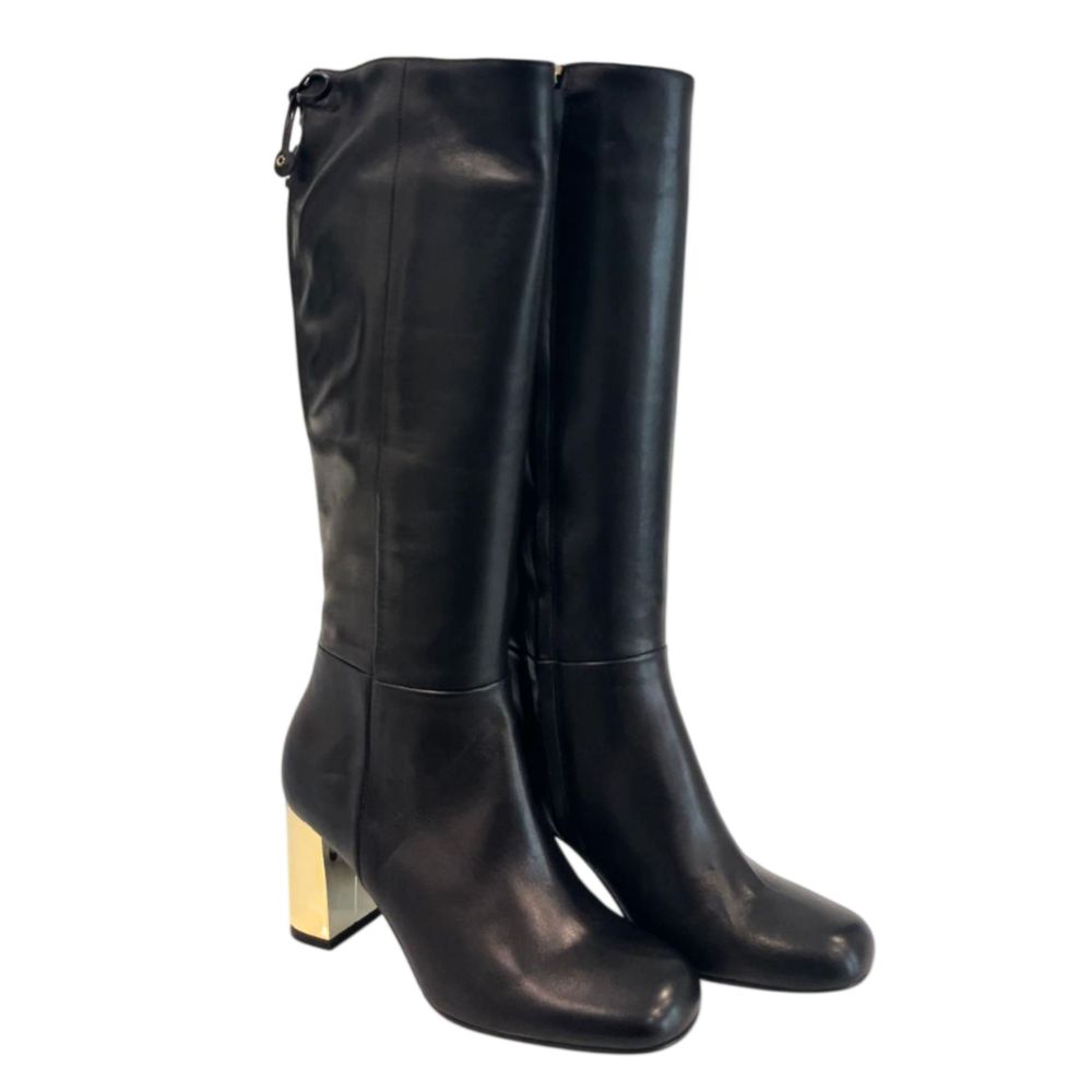 Black Leather Women Boot