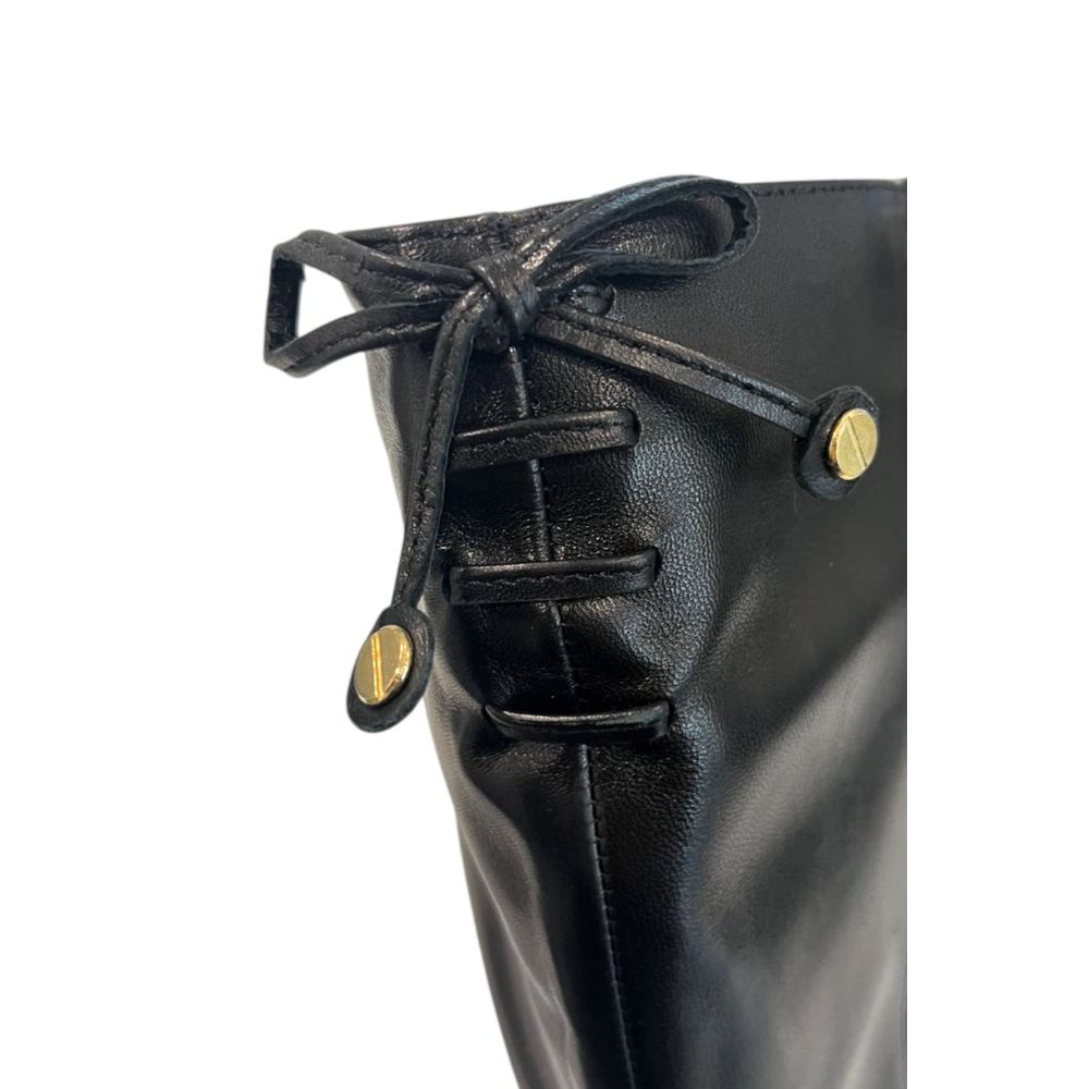 Black Leather Women Boot