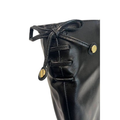 Black Leather Women Boot