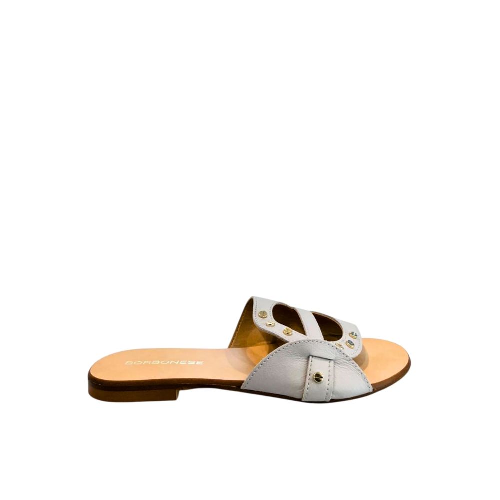 Grey Leather Women Sandal