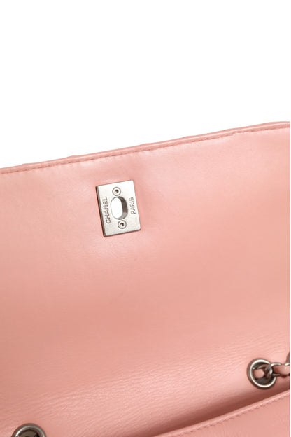 Small Classic Double Flap Bag Light Pink Chevron