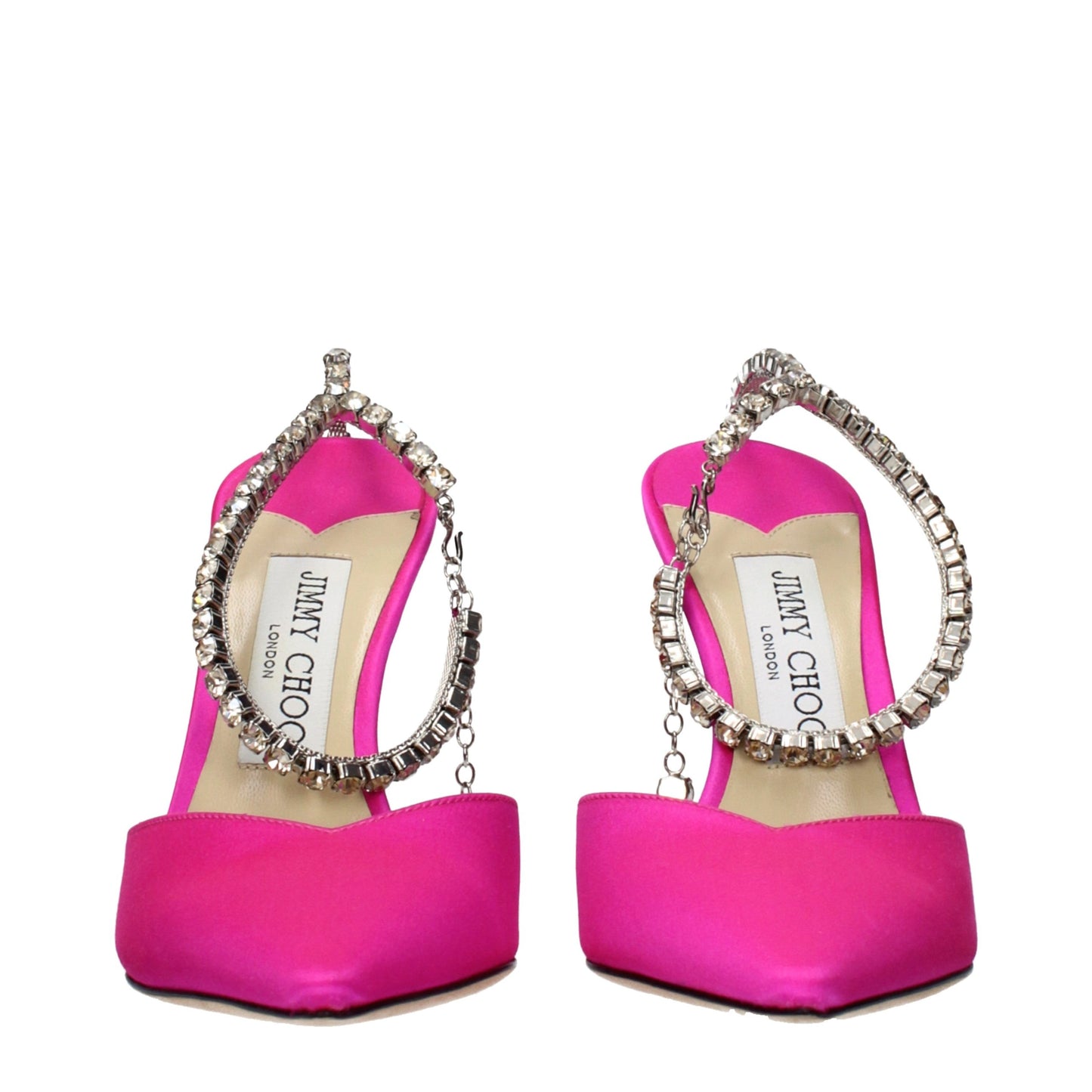 Pink Satin Stiletto Heel Sandals