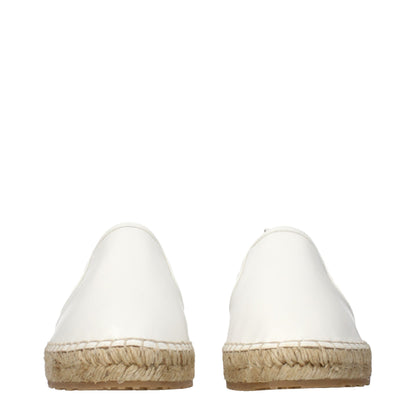 White Leather Espadrilles
